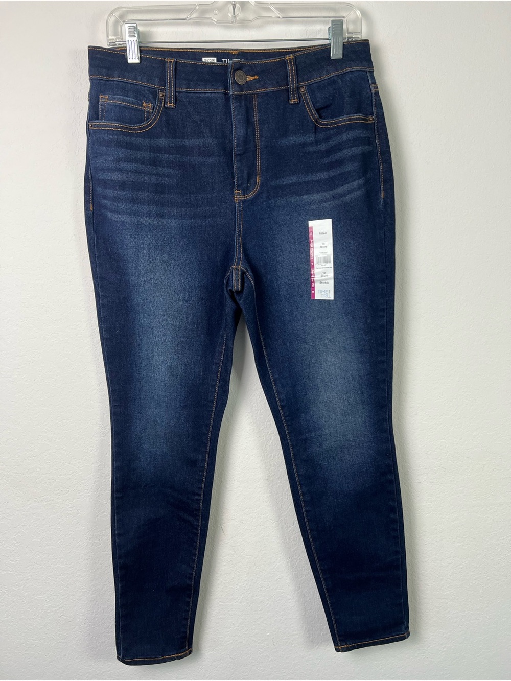 Time & Tru High Rise Skinny Classic Blue Denim Jean Size 10 Short